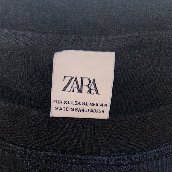 Zara Black Long Sleeve Tee Essential Crew Neck - Picture 3 of 6